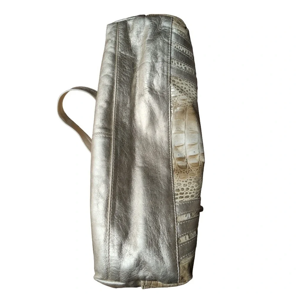 Marco Buggiani Bag Purse Gold Champag Alligator Look‎ Italian Leather Y2K Style